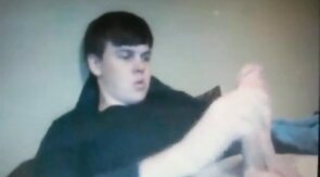 Chubby Guy Strokes His Huge Cock on Cam