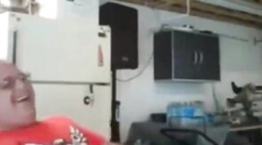 Dancing Daddy Bear Flashes His Big Cock on Webcam