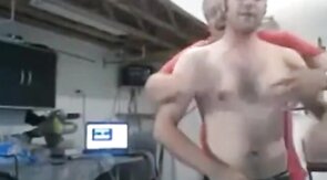 Dancing Daddy Bear Flashes His Big Cock on Webcam