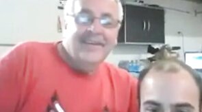 Dancing Daddy Bear Flashes His Big Cock on Webcam