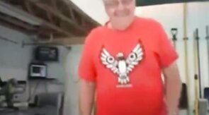 Dancing Daddy Bear Flashes His Big Cock on Webcam