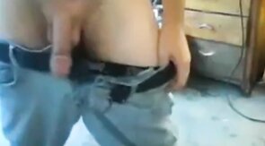 Dancing Daddy Bear Flashes His Big Cock on Webcam