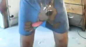 Dancing Daddy Bear Flashes His Big Cock on Webcam