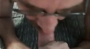 Daddy's Blowjob Practice with Amateur Bear Couple