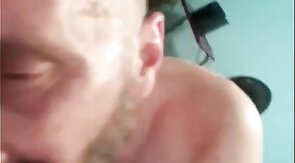 Daddy's Blowjob Practice with Amateur Bear Couple