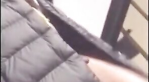 Asian Crossdresser Cums Outside