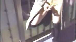 Asian Crossdresser Cums Outside