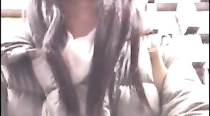 Asian Crossdresser Cums Outside