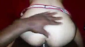 Fat Black Jock Barebacks Amateur in Strap