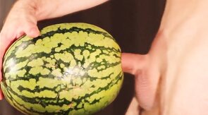 Muscular Stud Fucks and Cums on Watermelon