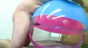 Daddy Plays with Inflatable Beach Ball Sex Toy