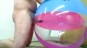 Daddy Plays with Inflatable Beach Ball Sex Toy