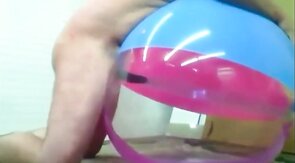 Daddy Plays with Inflatable Beach Ball Sex Toy