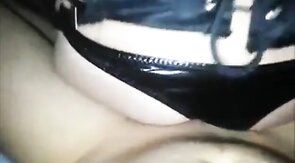 Bareback Crossdresser Takes it Bare in Thong