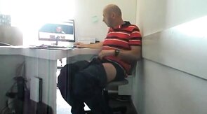 Big-Cock Daddy Jacks Off at Work