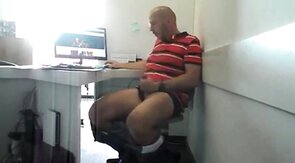 Big-Cock Daddy Jacks Off at Work