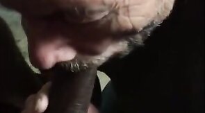 Grandpa Sucks My Interracial Dick (No Cum)
