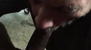 Grandpa Sucks My Interracial Dick (No Cum)