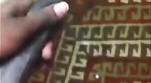 Black Amateur Strokes His Big Uncut Cock