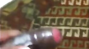 Black Amateur Strokes His Big Uncut Cock