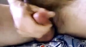 Hairy Daddy Strokes His Big Cock on Webcam
