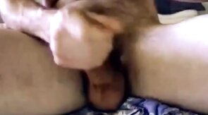 Hairy Daddy Strokes His Big Cock on Webcam