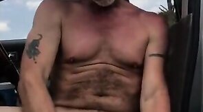 Redneck Daddy Strokes Outdoors