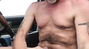 Redneck Daddy Strokes Outdoors