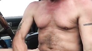 Redneck Daddy Strokes Outdoors
