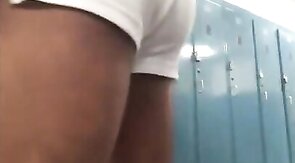 Hunk Takes Big Black Cock in the Gym