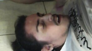 Self-sucking hunk masturbates and tastes his own cum