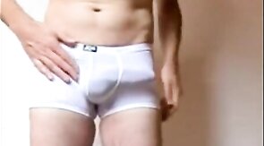Big Cock Bulge in See-Through Lycra Underwear