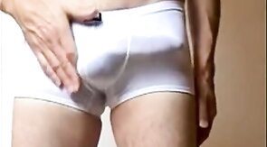 Big Cock Bulge in See-Through Lycra Underwear