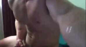 Big-Cock Guy Masturbates and Eats His Own Sperm