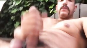 Hunk Jerks Off His Uncut Dick Outdoors