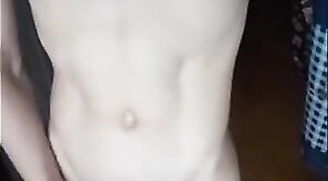 Muscular Asian Twink Jerks Off Solo