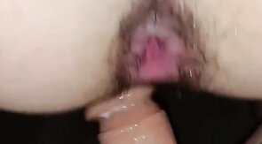 Playing with my new 21cm dildo. Gaping my hairy ass.