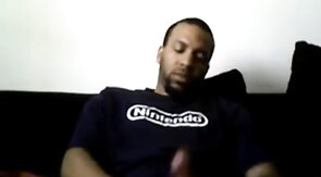 Black Guy Strokes & Cums on Cam