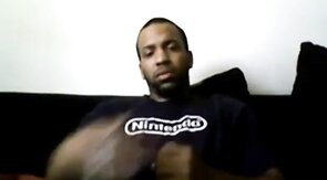 Black Guy Strokes & Cums on Cam