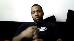 Black Guy Strokes & Cums on Cam