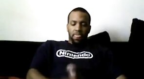 Black Guy Strokes & Cums on Cam