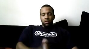 Black Guy Strokes & Cums on Cam