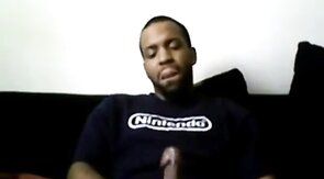 Black Guy Strokes & Cums on Cam
