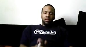 Black Guy Strokes & Cums on Cam