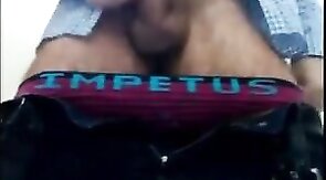 Bear Masturbates in Public Restroom and Cums