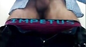 Bear Masturbates in Public Restroom and Cums