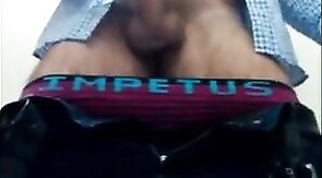 Bear Masturbates in Public Restroom and Cums