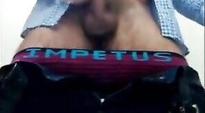 Bear Masturbates in Public Restroom and Cums