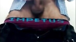 Bear Masturbates in Public Restroom and Cums