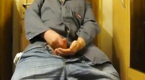 Fat Amateur Daddy Strokes Small Cock